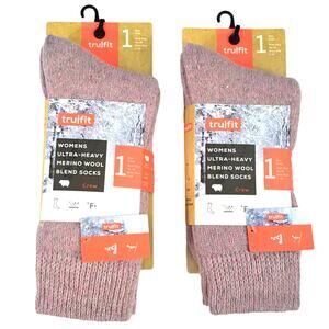 Trufit Merino Wool Blend Socks Women's 2 Pair New NWT